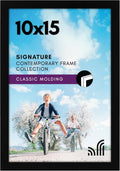 Americanflat 10x15 Picture Frame with Shatter-Resistant Glass - Signature Collection - Gallery-Style Frames Made of Engineered Wood - Photo Frame for Wall Display - Black