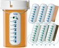 Odaro 6 Pack Pill Reminder, Lanyad or Sticker Pill Tracker, Work with Most Bottles, Reusable Medication Tracker Replacement of Vitamin Weekly (7 Day) Medicine Organizer