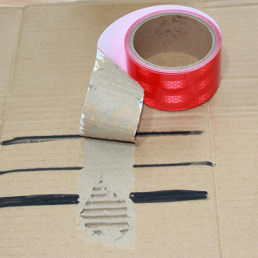Non Fading Reflective Tape Red Outdoor Waterproof 2 inch, High Visibility Warning Industrial Marking Tape, Safety Stickers (11 feet)