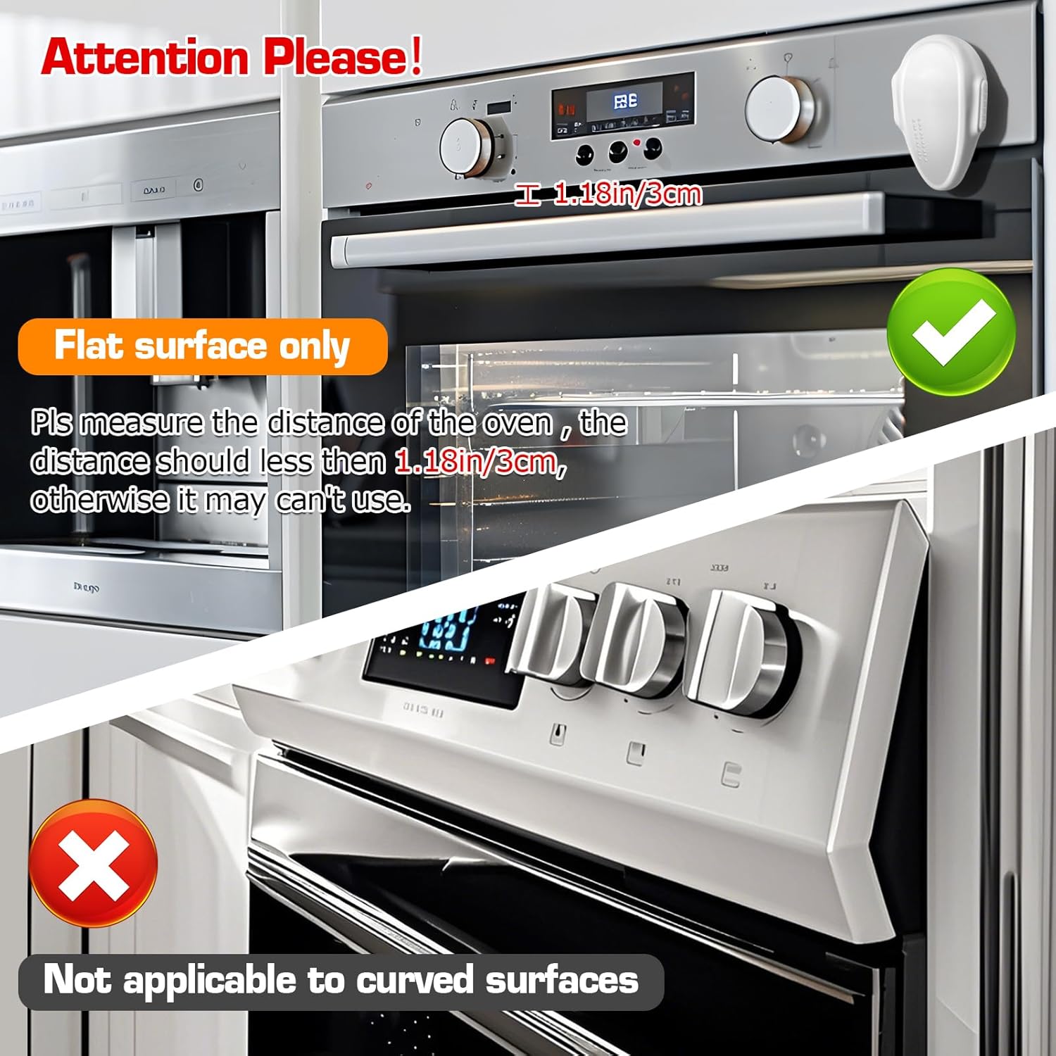 Oven Lock Child Safety (1 Pack), Cabinet Lock Baby Proofing, Baby and Child Proof Lock for Drawer Oven Stove Door, Upgrade Heat-Resistant Material, Easy to Install, No Tools Need - White
