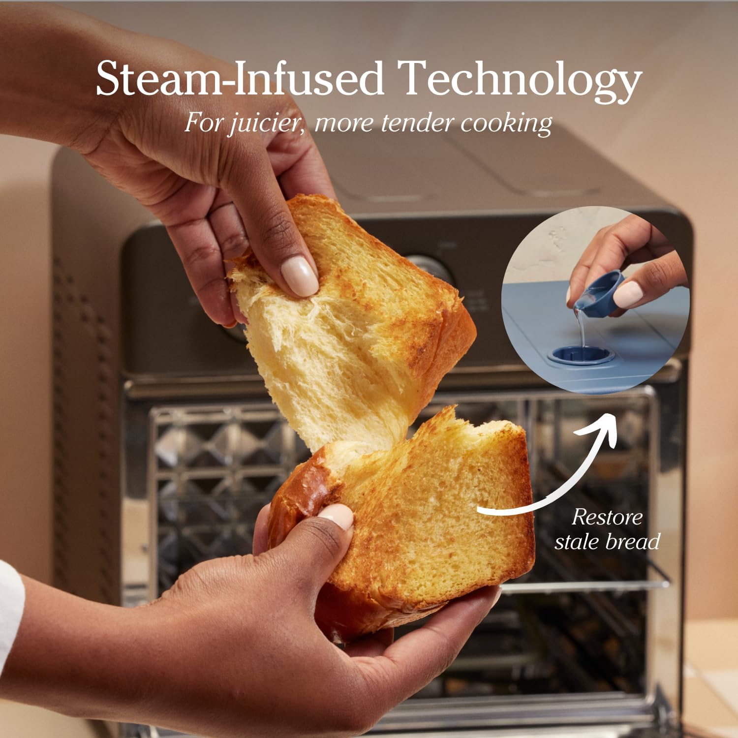 Our Place Large Wonder Oven | 6-in-1 Stainless Steel Air Fryer Toaster Oven Combo with Basket, Rack, Pan & Tray | 3-Rack, 32 QT, Large Capacity - Toast, Roast, Bake, Reheat, Broil & Steam | Blue Salt