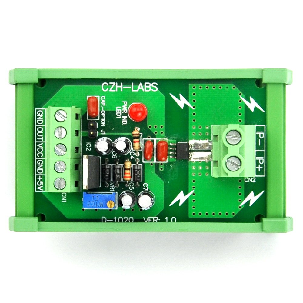 Electronics-Salon DIN Rail Mount AC/DC Current Sensor Module, Based on ACS712 (+/-20Amp)