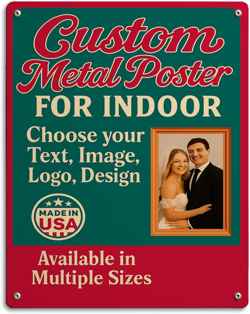 Custom Metal Posters by BCB for Indoor Use | Personalized Metal Wall Art & Photo Prints | Vintage Signs, Metallica Poster, Wall & Bedroom Decor | Multiple Sizes | Made in USA