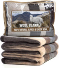 Natural Alpaca & Sheep Wool Blanket – Woven, Made in Peru - Full/Queen Size – Heavyweight Warmth, Thick, Breathable, Natural Texture & Scent, 72 x 88 Inches, 4.2 lbs