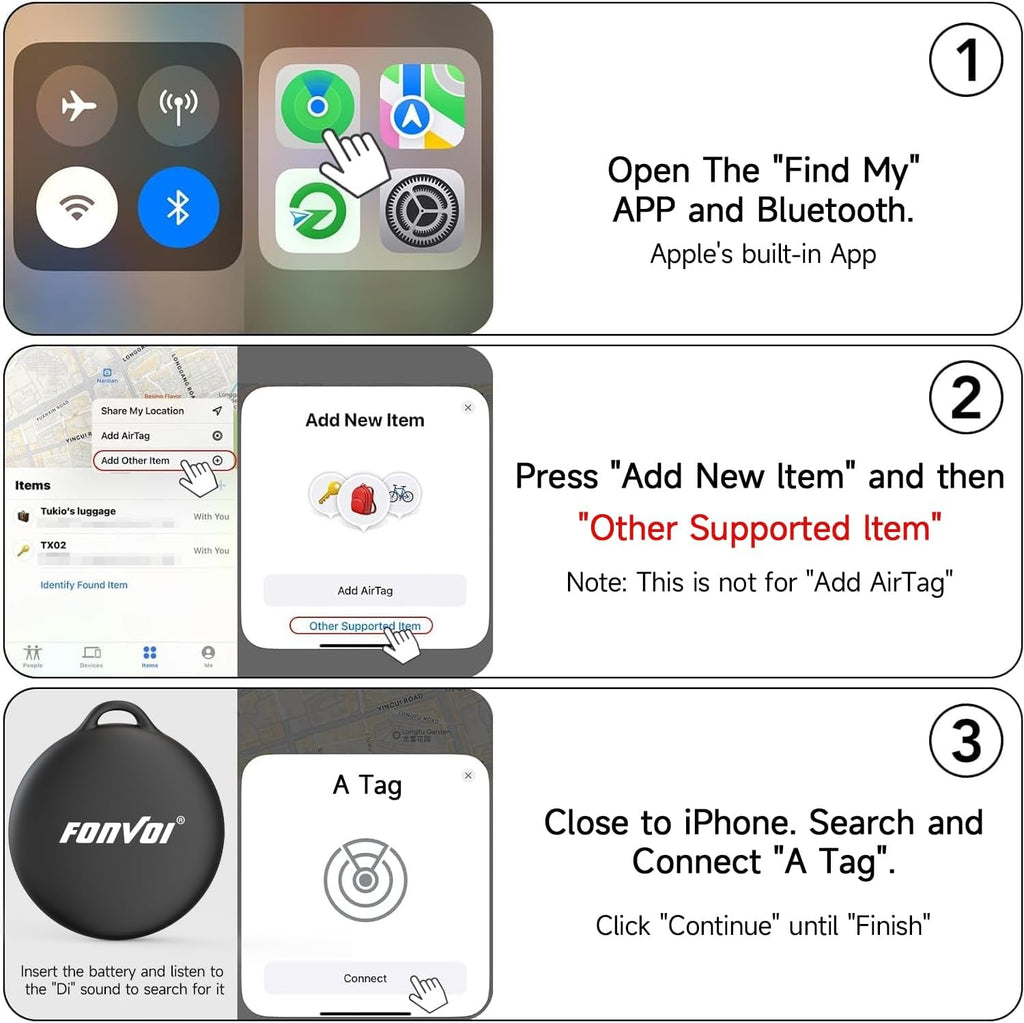 New [Apple MFi Certified] (iOS Only) Air Tags-4 Park, Bluetooth Tracker Tag for Apple Find My, Replaceable Battery, Key Finder and Item Locator Smart Tag for Keys, Bags, Luggage, Pets, Wallet