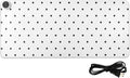 Heated Desk Pad Mouse Pad 31.5x13 Inch PU Leather Desk Mat with 3 Heat Levels Large Mouse Gaming Computer Laptop Mat Black Polka Dot White
