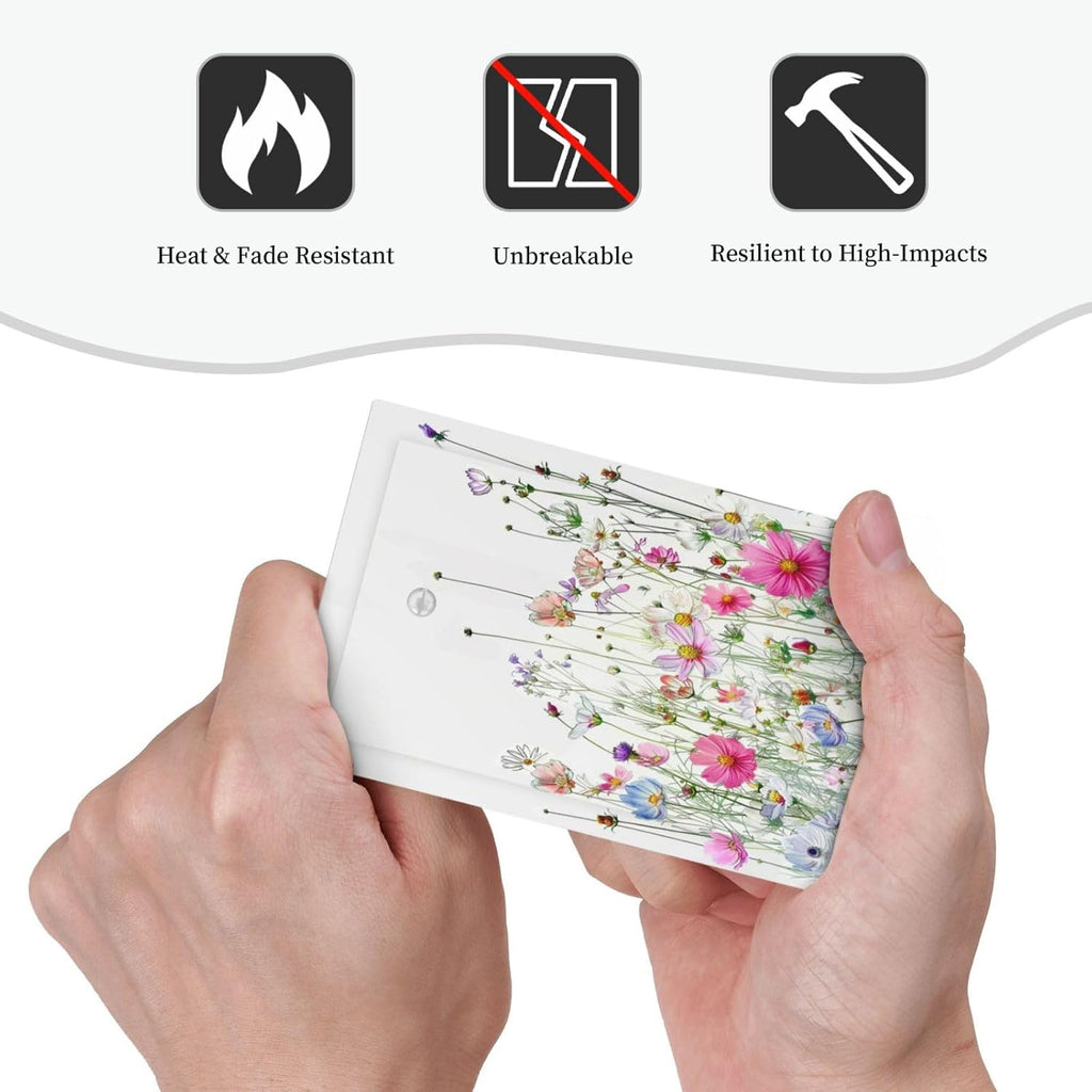 Light Switch Cover Plate Boho Colorful Flowering Plant Wild Flower 1 Gang No Device Blank Electrical Wall Plates Faceplate Decorative Switch Plate For Bed Room Living Room Decor