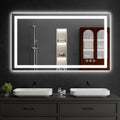 55"x30" LED Bathroom Mirror with Lights, Dimmable，Anti-Fog，Bathroom Vanity Mirror for Wall, Backlit + Front Lit, Memory Function, Shatter-Proof，Tempered Glass