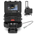 Sanyipace Sewer Camera 165FT/50M with Wheels and Retractable Handle, Self-Leveling, Support 512Hz Locator, Meter Counter, Video Audio Record, Speaker, Keyboard Input, 5x Zoom, 10" HD Screen, 7mm Cable