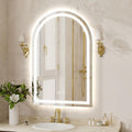 Niccy Arched LED Bathroom Mirror, 36x24 Arch Wall Mounted Frameless Bathroom Mirror for Vanity, Smart Lighted Frontlit Mirrors with Memory Function for Bathroom Bedroom Beauty Hair Salon