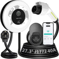 Level 2 EV Charger, 40Amp 9.6KW Fast Wall Home Charging Station-NEMA 14-50 EVSE w/ J1772 Connector, 240V NEMA 14-50 Plug-WiFi & APP Enabled,27.3ft Charging Cable, EC41 White
