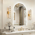 Niccy Arched LED Bathroom Mirror, 36x24 Inch Arch Frameless Backlit Mirrors for Wall Arched Lighted Vanity Mirrors Defogger and 3 Color, Explosion-Proof, HD Glass and IP65 Waterproof