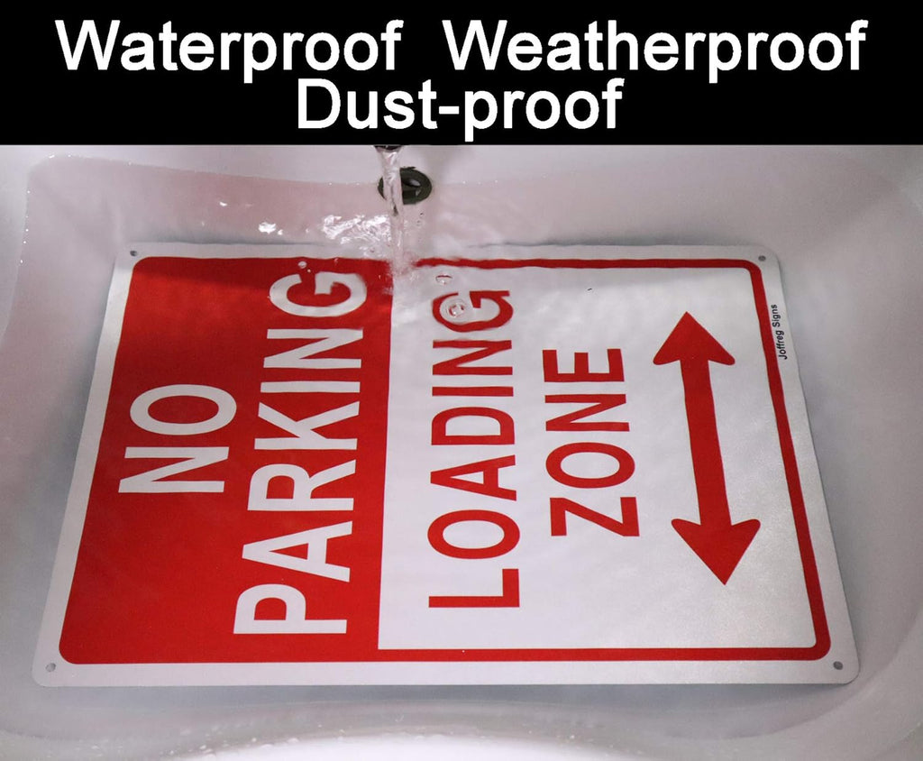 Joffreg No Parking,Loading Zone Sign,14 x 10 Inches,Reflective Aluminum,UV Printed,Weather Resistant,Waterproof,Durable Ink,Easy to Mount,Indoor Or Outdoor Use,2 Pack