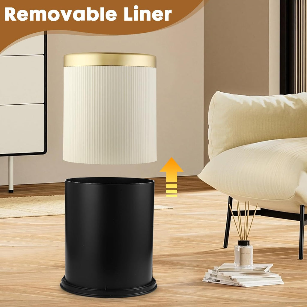Automatic Motion Sensor Bathroom Trash Can with Lid, 3.7 Gallon Touchless Trash Garbage Bin Large Trash Cans Trashcan -White