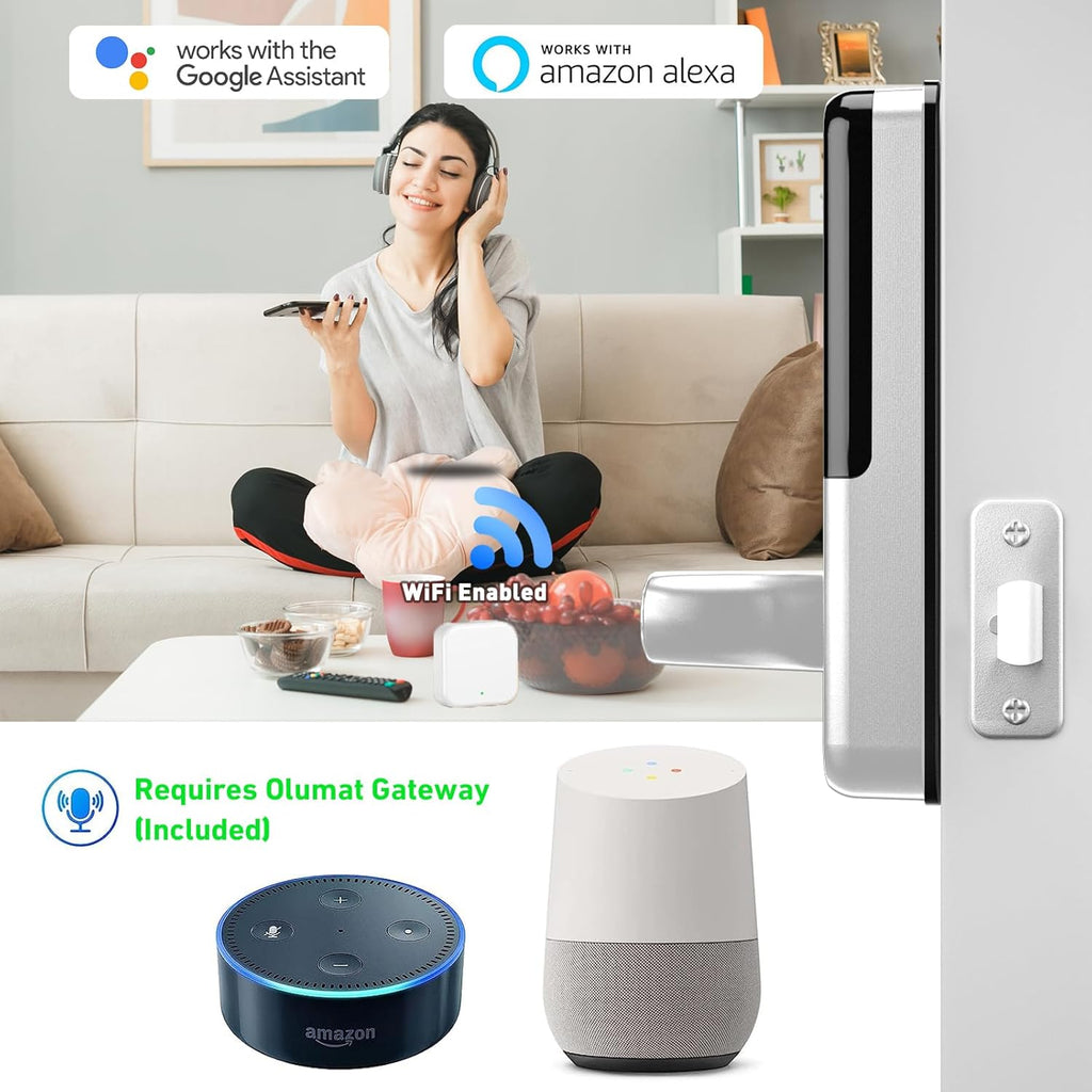 Smart Lock with Door Sensor - Fingerprint, Code, Keyless Entry - Easy Installation, 30-Day Satisfaction Guarantee
