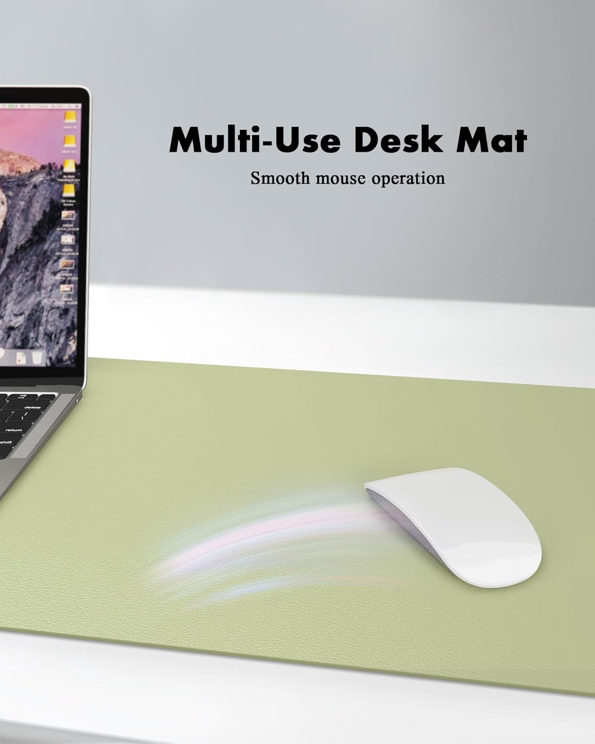 YSAGi Double-Sided Desk Pad, 35.4"x17" Leather Desk Mat, Eco Cork Desk Pad Protector,Large Mouse Pad,Waterproof Desk Blotter for Office/Home (Matcha Green/Cork)
