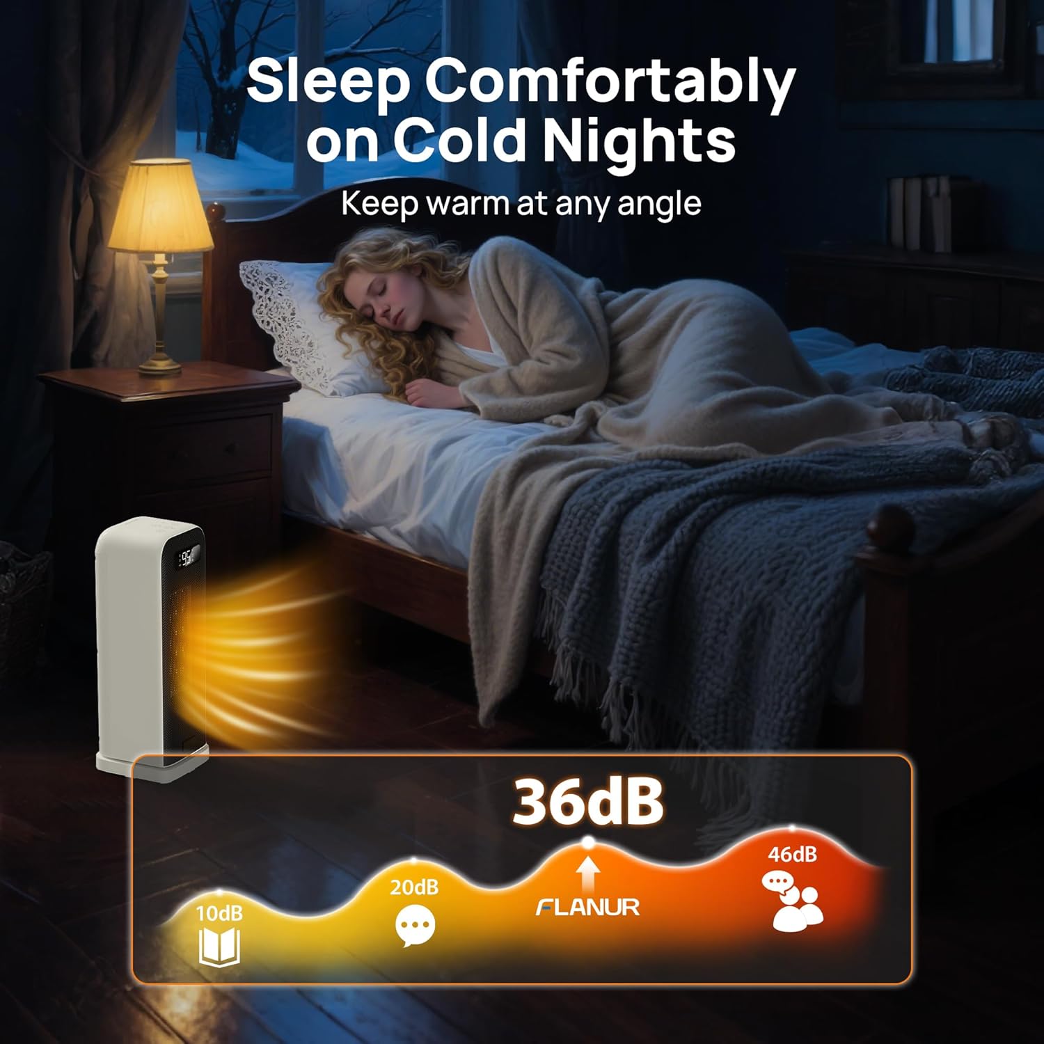 Space Heaters for Indoor Use, Smart Portable Electric Heater with Thermostat, WiFi and Voice Control, 12H Timer, 4 Modes, 36dB 1500W PTC Ceramic Safety Heat for Office Bedroom Home 1Pack Beige
