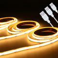 Led Strip Lights 5V USB Short COB LED Strip Light 3Pack 3000K Warm White Small Flexible Not Dimmable USB led Lights for Indoor Home DIY Lighting Room Decor 5V LED TV Lights (3.28FT/1M*3)