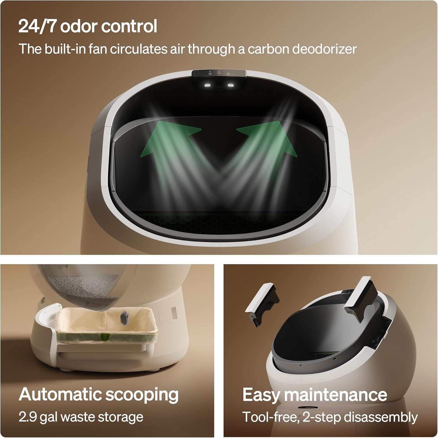 PETLIBRO Upgrade Luma Automatic Cat Litter Box AI Camera Waste Analysis, Triple Safety Protection Self Cleaning Litter Box, Odor Control in-App Usage Tracking, Open-Top Multi-Cat Recognition LitterBox