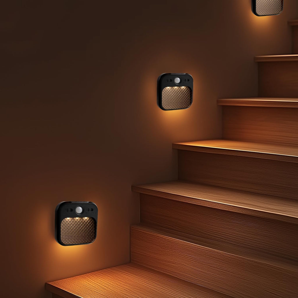 Led Night Light with Motion Detector 2 Pack, Cabinet Light Dimmable with Timer Function, Staircase Lighting 3 Color Temperature 3000/4500/6000K, Hallway Light Rechargeable 600mAh for Children's Room