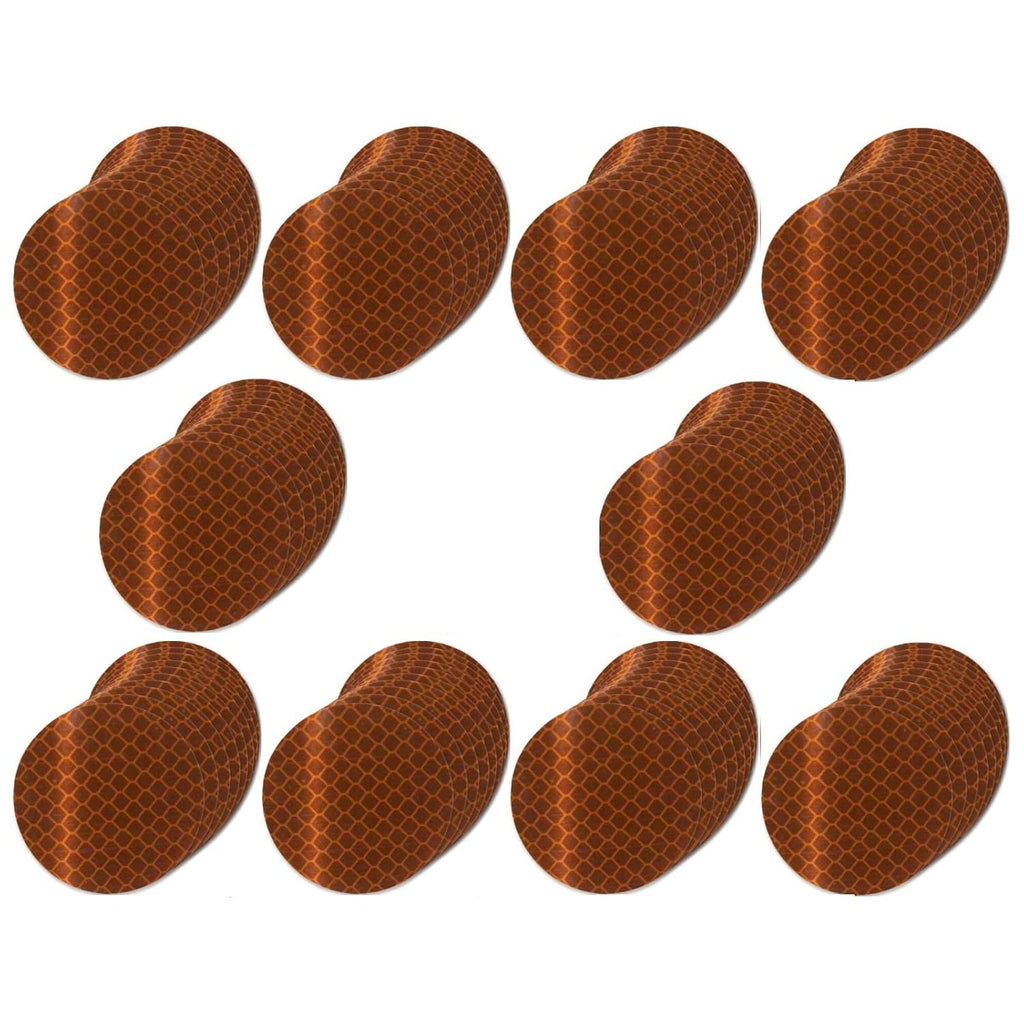 Non Fading Brown Reflective Stickers 2-inch Diameter Round Reflector, Outdoor Waterproof High Visibility Warning Adhesive Tape (100 Pcs)
