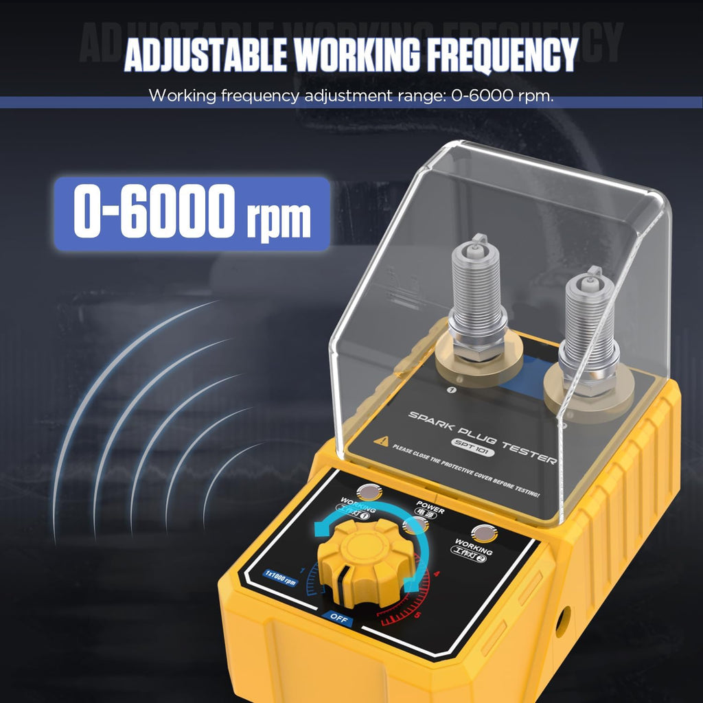 Spark Tester Automotive, Car Spark Plug Tester with Auto Adjustable Double Hole Detector Ignition Plug Analyzer, Automotive Engine Ignition Plug Analyzer 110V for 12V Vehicles