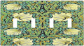 Light Switch Covers William Morris Vintage Floral Yellow Flowers Green Leaf Quad Toggle Electrical Faceplate 4 Gang Wall Plate Decorative Switch Plates for Bedroom living Room Decor