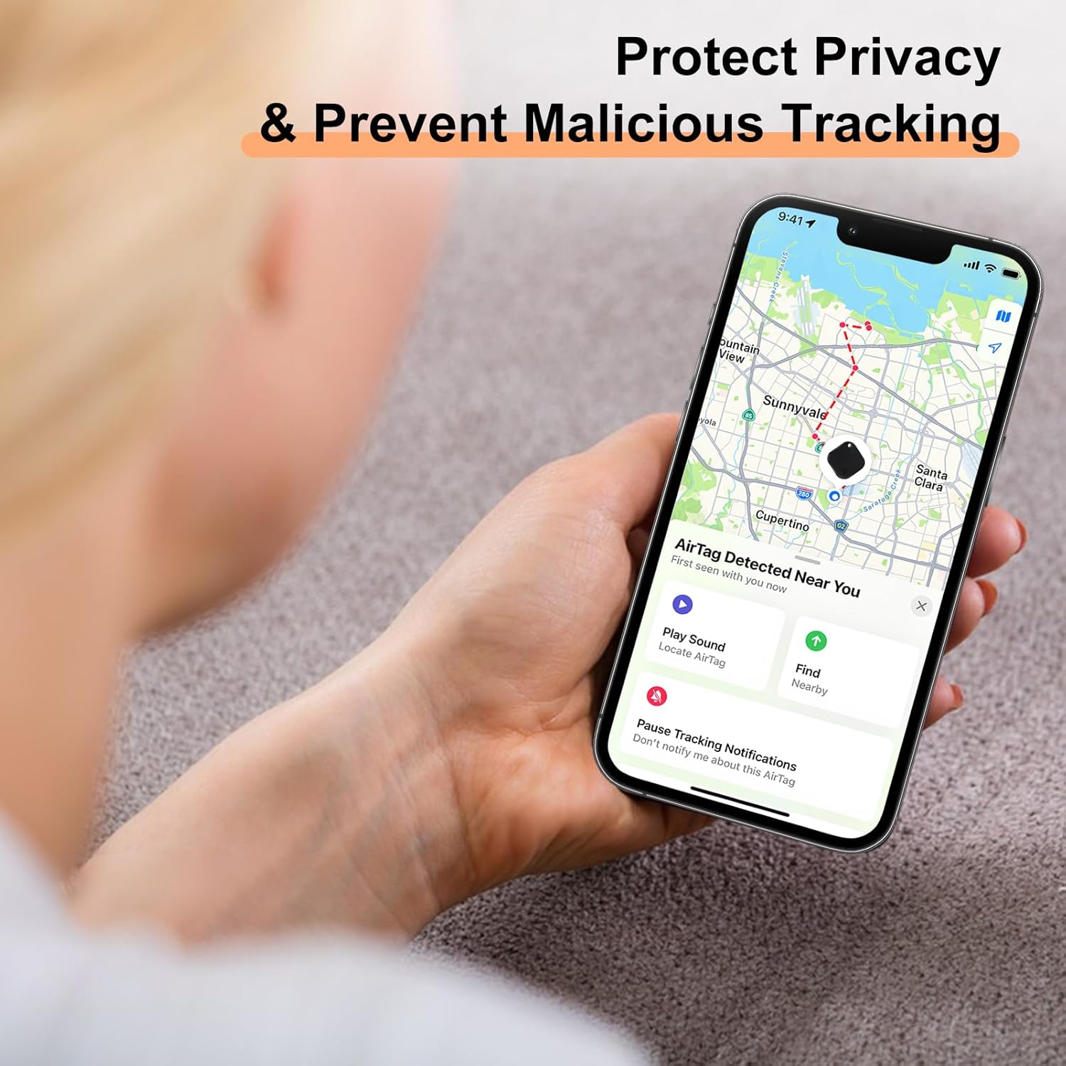 Bluetooth Tracker Tag 1 Pack, Work with Apple Find My (iOS Only, Not for Android), Item Finder for Keys, Backpack, Suitcase, Wallet, Luggage, Black