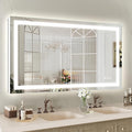Niccy 40" x 24" LED Bathroom Mirror with Lights, Backlit and Front Lit, Lighted Vanity Mirror for Wall with 3 Colors, Anti-Fog, Shatter-Proof, Memory for Bedroom, Horizontal/Vertical