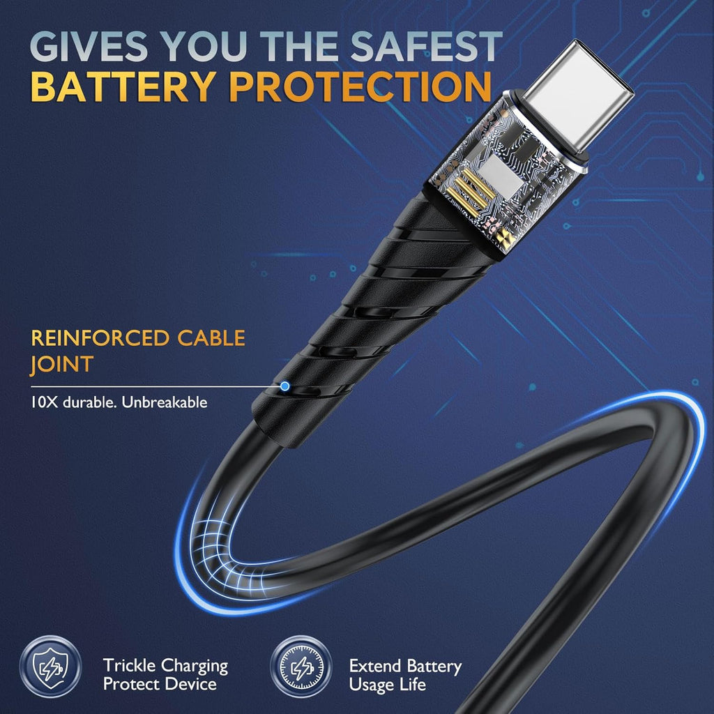 OIITH 3FT Gold 3Pack USB Type C to USB A 3A Fast Charging Cable for iPhone 15/15 Plus/15 Pro/15 Pro Max/Samsung/Pad/Laptop/LG