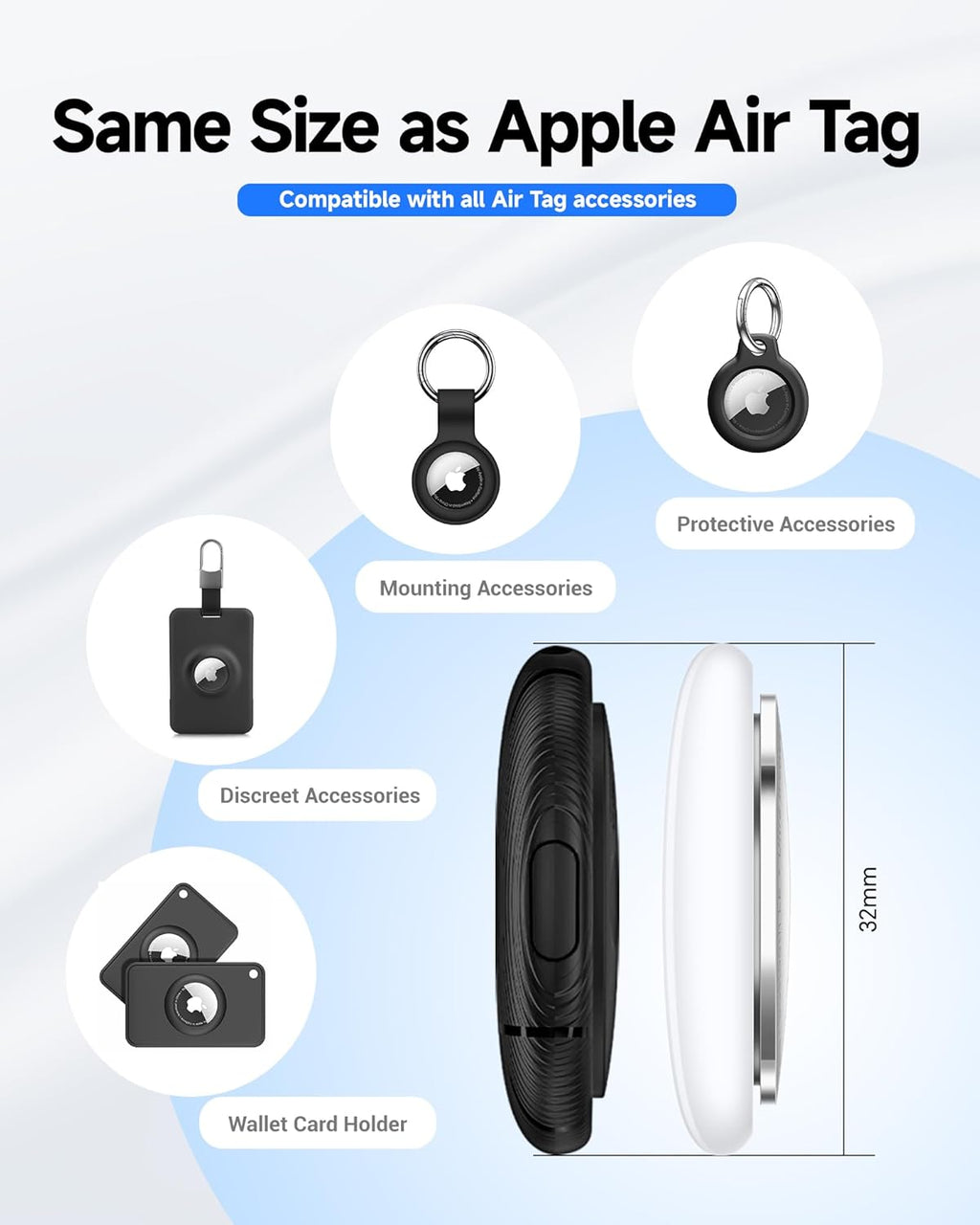 LiTag Duo - Tracker Tag for iOS and Android, Bluetooth Tracking Tag/Key Finder/Luggage Tracker/Item Locator, Compatible with iOS Find My or Google Find Hub App (Dual System, 4PCS)