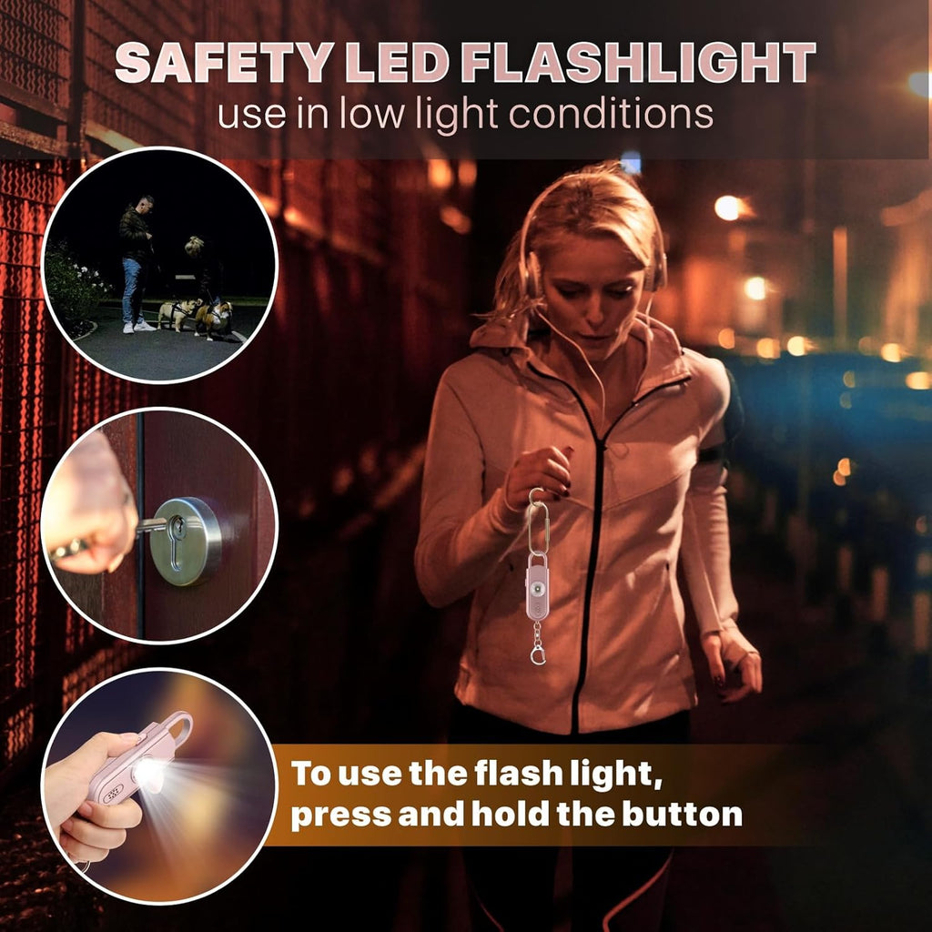 Safe Sound Personal Alarm, 130 dB Loud Siren Song Emergency Security Alarm Keychain with Strobe LED Light, Personal Sound Safety Siren for Women, Men, Children, Elderly