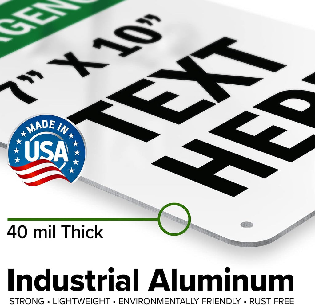 Custom Emergency Sign, OSHA Sign, 7x10 Inches, Rust Free .040 Aluminum, Fade Resistant, Made in USA by My Sign Center