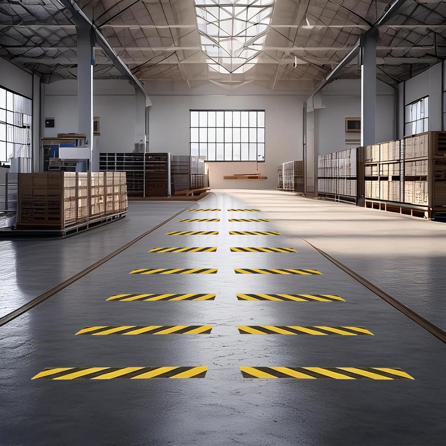 Anti Slip Tape 4" x 16.4 Ft Black and Yellow Heavy Duty Waterproof Grip Tape, High Traction Non-Skid Adhesive Roll for Stair Steps, Wood, Concrete Floors, Staircases, Outdoor/Indoor Use