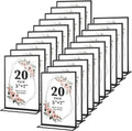 20 Pack 5x7 Acrylic Sign Holders, Double Sided Vertical Stand Clear Picture Frames, Wedding Table Numbers Frames for Party, Restaurant Signs and Office Photos, Black