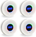 10-Year Battery Smoke and Carbon Monoxide Detector, 2-in-1 Smoke CO Alarm with Digital Display, Reliable Fire and CO Alarm for Home, Bedroom, Kitchen (4 Pack)