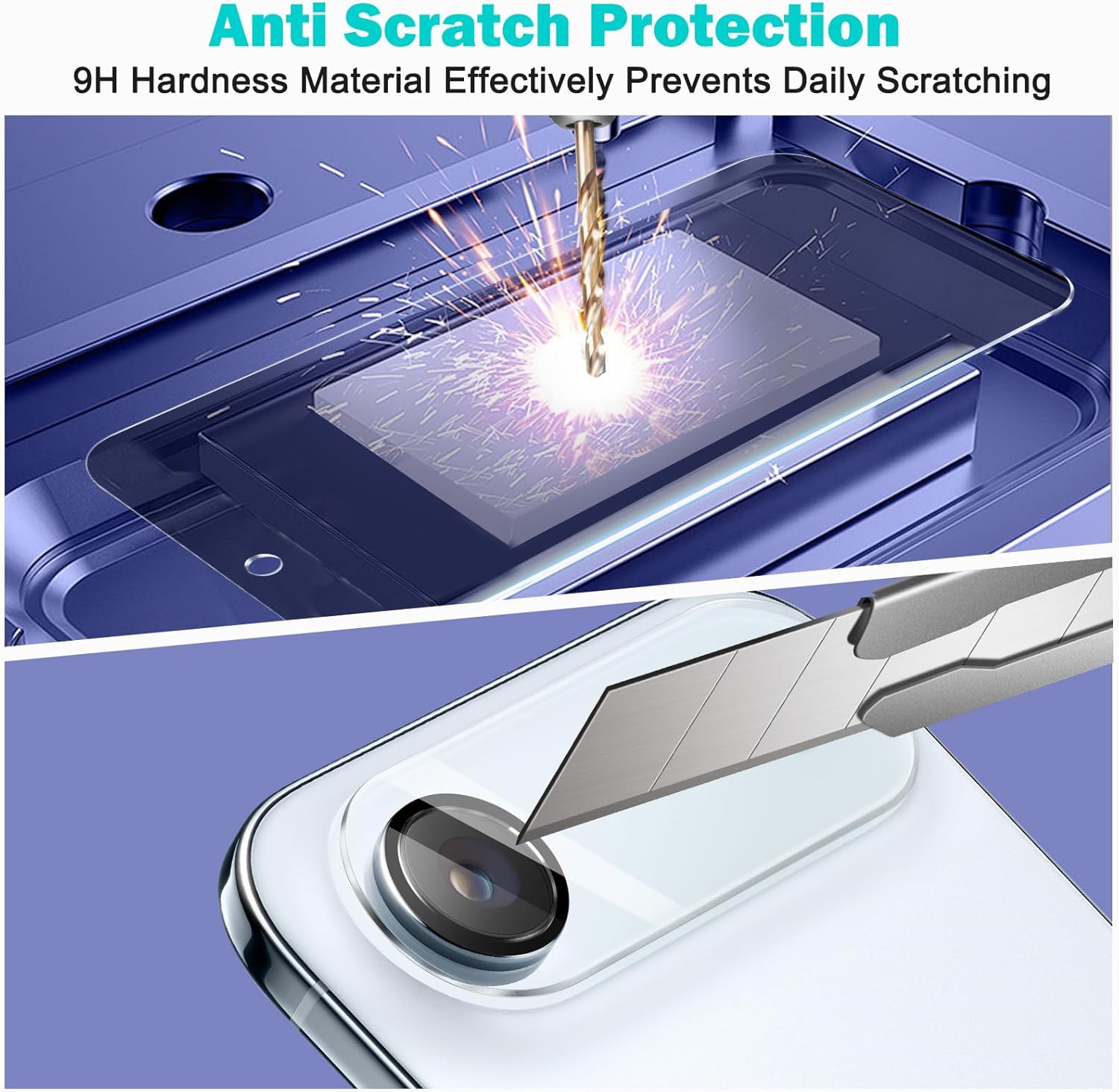 PEHAEL 3+3Pack for iPhone Air Privacy Screen Protector with Camera Lens Protector Full Coverage Anti-Spy Tempered Glass Film 9H Hardness Easy Installation Bubble Free [6.5 inch]