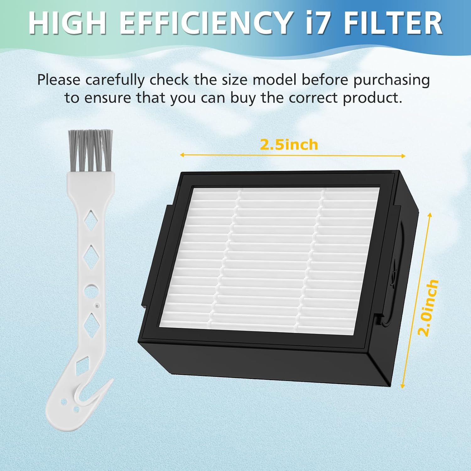 Filter Replacement for iRobot Roomba e, i and j Series i7 i7+/plus i3 i3+ E5 E6 E7 i4 i6 i6+ i8 i8+ Robot Vacuum Cleaners parts, 20 Pack High Efficiency 4639161 Filters