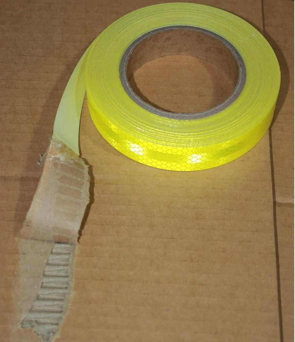 Non Fading Fluorescent Yellow Reflective Tape Outdoor Waterproof 1 inch Wide, High Visibility Warning Safety Industrial Marking Tape (168 feet)