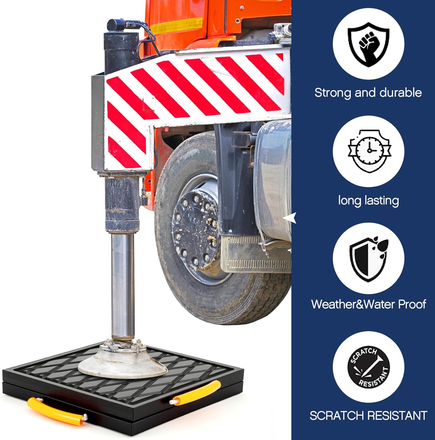 4 Pcs RV Jack Pads RV Leveling Blocks with Handle 12 x 12 x 1 Inch Heavy Duty Leveling Jack Pads Stabilizer Blocks for Truck Trailer Crane