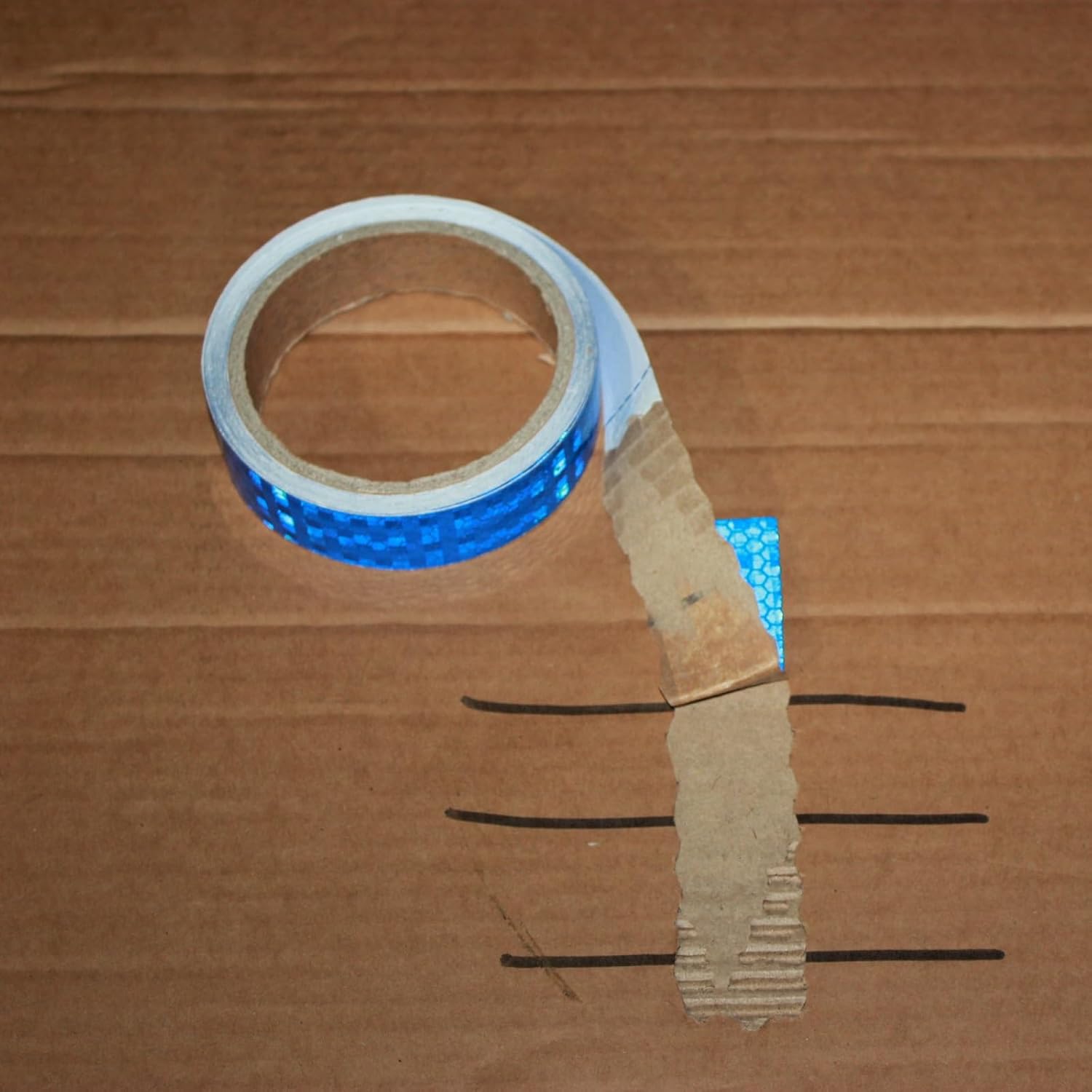 Blue Reflective Tape 1 inch, Outdoor Waterproof High Visibility Warning Industrial Marking Tape, Safety Stickers (15 feet)