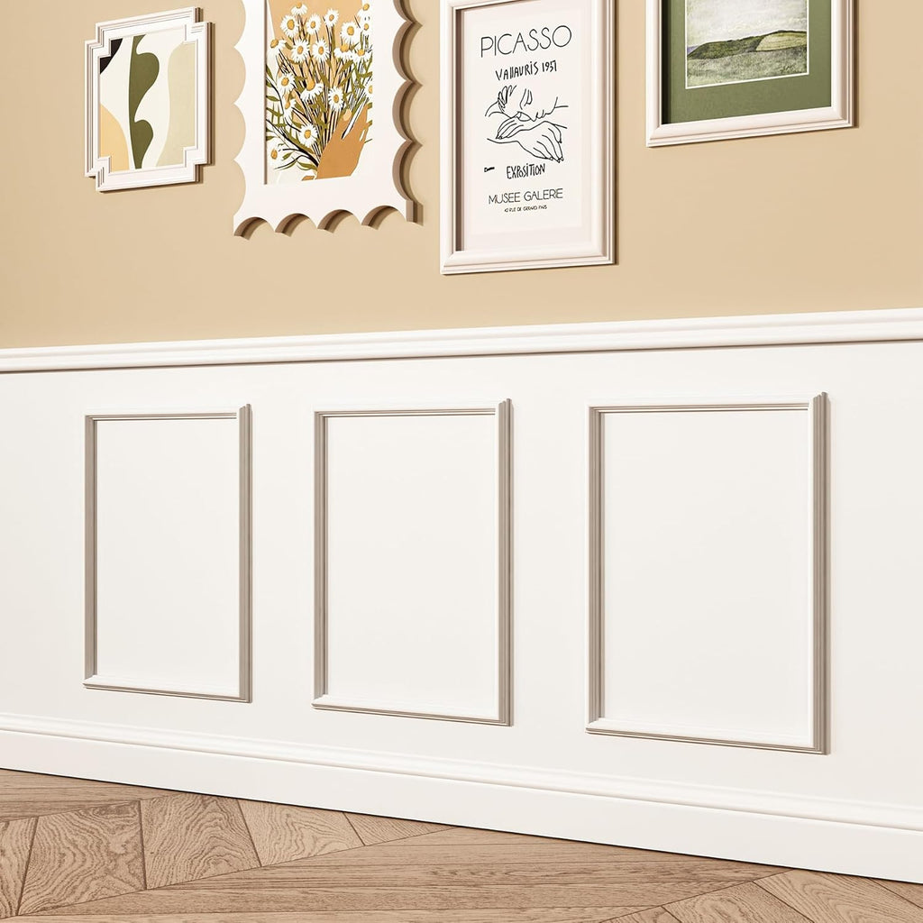 Peel and Stick Wainscoting Panels Kit, 3 Sets 16''x20'' Premade Wall Molding Peel and Stick Panels for Interior Wall Trim, Easy DIY Wainscoting Panels Peel and Stick Decor