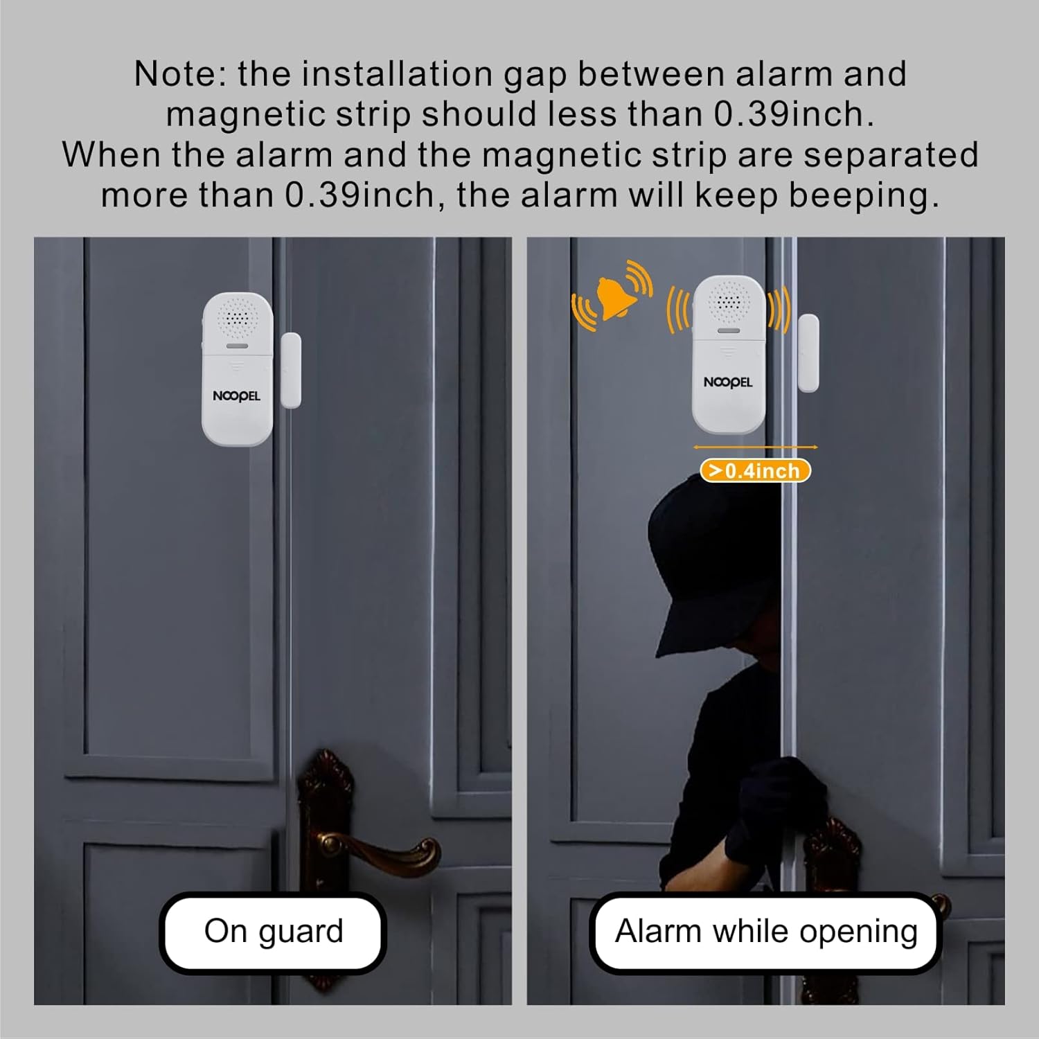 Door Alarms for Kids Safety, 2 Pack 130dB Window Sensor Pool Alarms When Opened for Home Security, 2-in-1 Alarm & Chime, 5-Level Volume Control, Door Chimes When Door Opens with Remote