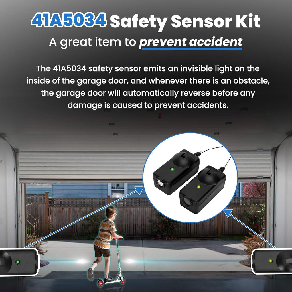41A5034 Garage Door Sensor Replacement Compatible with Liftmaster, Craftsman, Chamberlain Openers Made After 1997, 41A5034 Garage Safety Sensor Kit Replace G801CB-P, No Bracket
