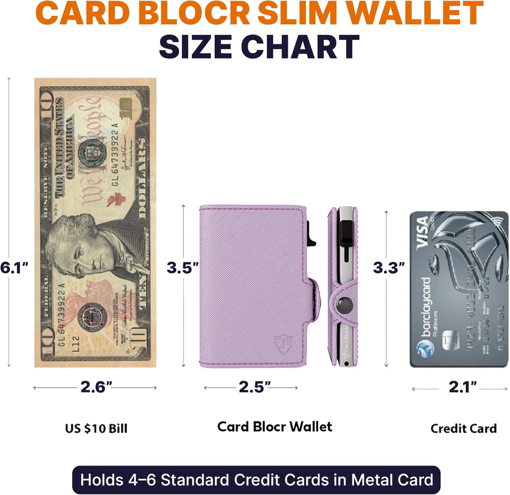 Conceal Plus Small RFID Wallet for Women, Slim RFID Blocking Credit Card Holder Womens Wallet, Smart Pop Up Minimalist Card Case, Holds 4-6 Cards Plus Cash & ID, Compact Travel Wallet 3.25"x2.5"x.5