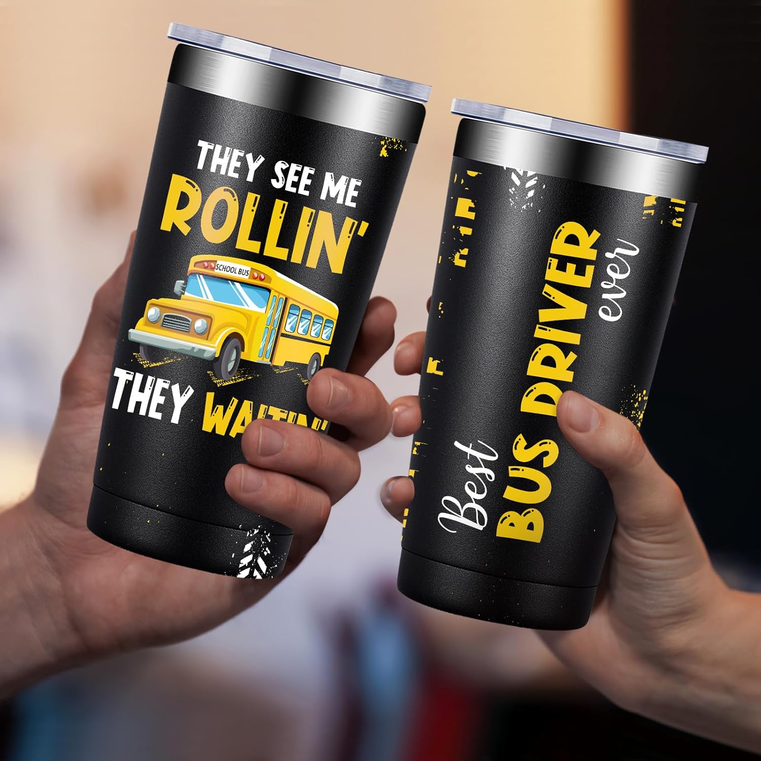 Fufandi Bus Driver Gifts - Bus Driver Christmas Appreciation Gifts for Men Women - School Bus Drivers Gift, Back To School Cup - Tumbler Cup 20oz