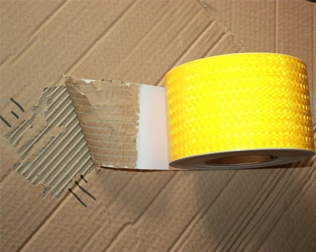 Yellow Reflective Tape 3 inch Wide, Outdoor Waterproof High Visibility Warning Industrial Marking Tape, Safety Stickers (68 feet,3 Rolls)