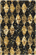 Gold Black Marble Geometric Plaid Glitter Light Switch Cover Plate 1 Gang No Device Blank Decorative Switch Plate Electrical Wall Plates Faceplate for Bedroom Bathroom Decor