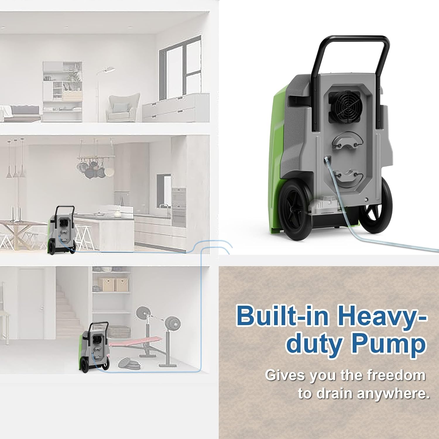 ALORAIR Storm Pro Commercial Dehumidifier 180 PPD, LGR Portable Dehumidifier with Pump, cETL Listed, 5 Years Warranty, LCD Display, for Clean-Up, Flood, Moisture