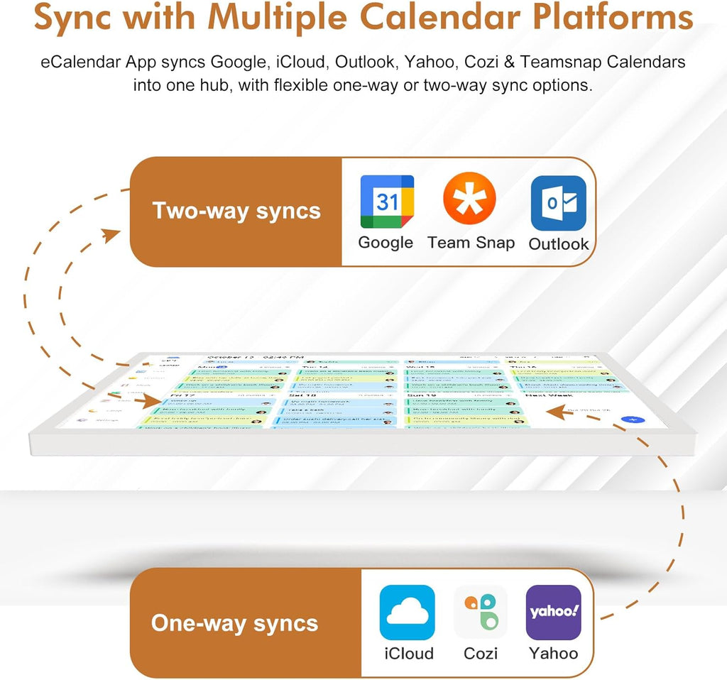 24-inch Digital Calendar for Family-Business-Planner - Touchscreen Interactive Display Smart Electronic Calendar, Auto-Sync Google iCloud Outlook Calendars, Selectable Reminders for Father and Mother